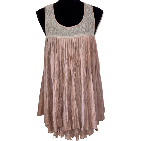 Blue Bird Tops - Blue Bird Womens Size Large Layered 2 Tiered Sleeveless Tunic Top Gauzy Swing